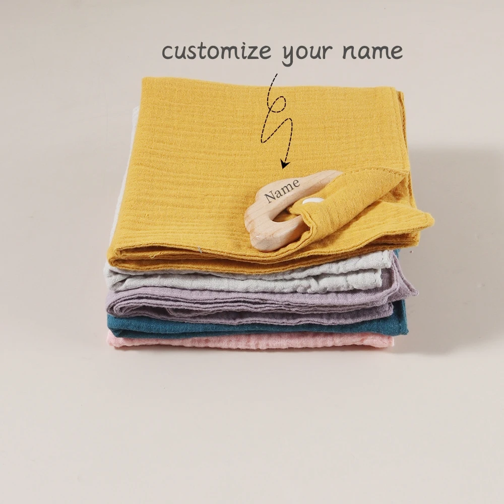baby comforter teether set muslin cloud shaped customize name personalized towel blanket soft newborn