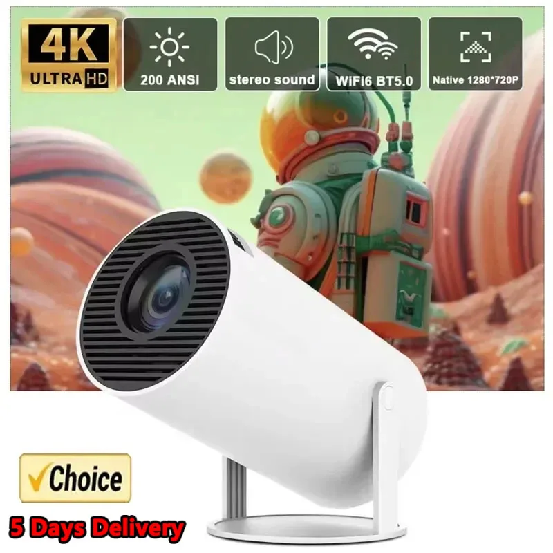 2026 New Projector 4K Android 11 Mini HY300 Wifi6 260ANSI Allwinner H713 BT5.0 1080P 1280*720P Cinema Outdoor Portable Projetors