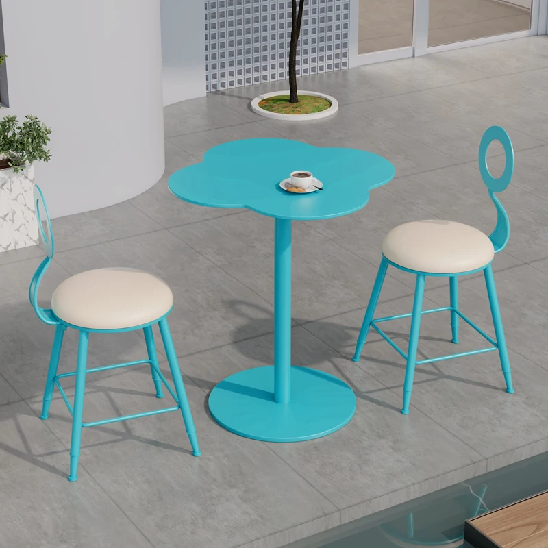 Dopamine Style Outdoor Lounge Chair Stackable Patio Dining Seat for Balcony Cafe Garden Leisure