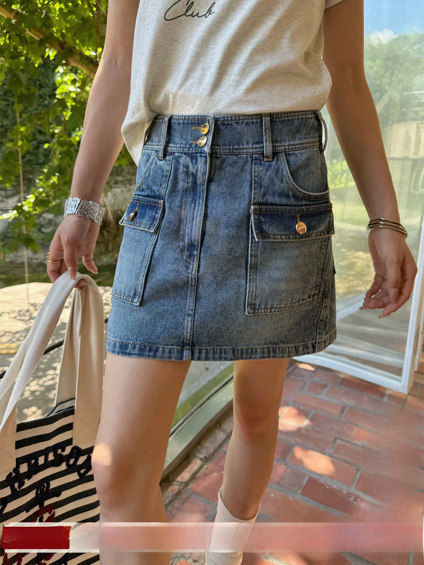 

Юбка-брюки с высокой талией из хлопка, коллекция ранней осени, повседневная, А-силуэт, облегающая, для женщин