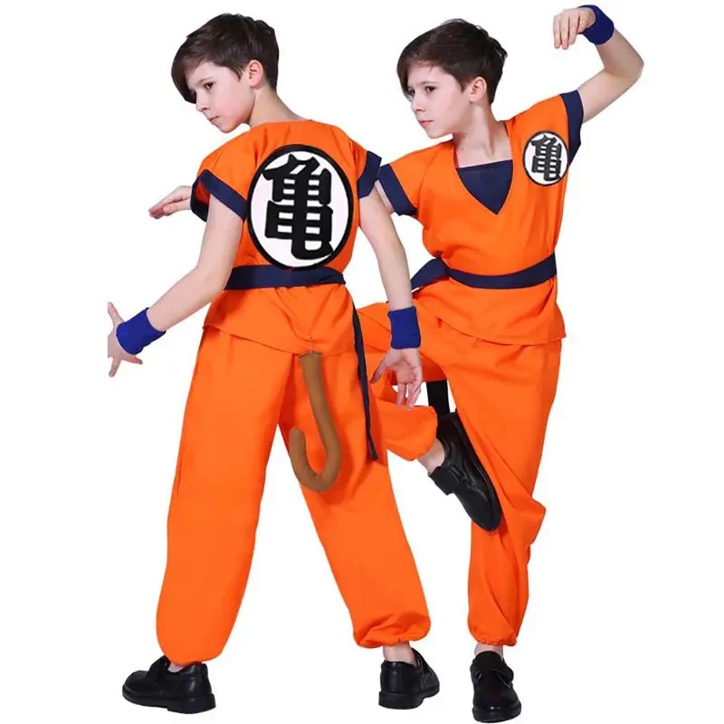 

Men Boy Halloween Party Anime Dress Up Son Goku Cosplay Wu Gui Costume Full Set fg8'.