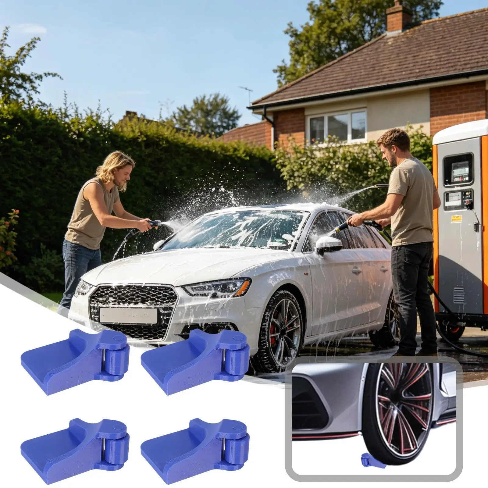 Tire Hose Guide 4 Pieces Washing Roller For Vehicle Wheel Car Wheel Rolling Tool For Garden Garage Backyard Workshop Outdoor