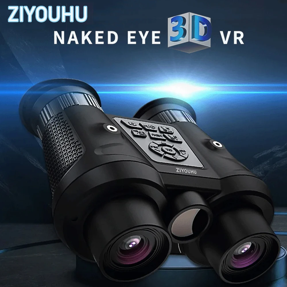 ZIYOUHU Naked Eye Hunting Digital Binocular Night Vision Dual Eyepiece Objective 40° Large Viewing Helmet HD 1080P Video Camera