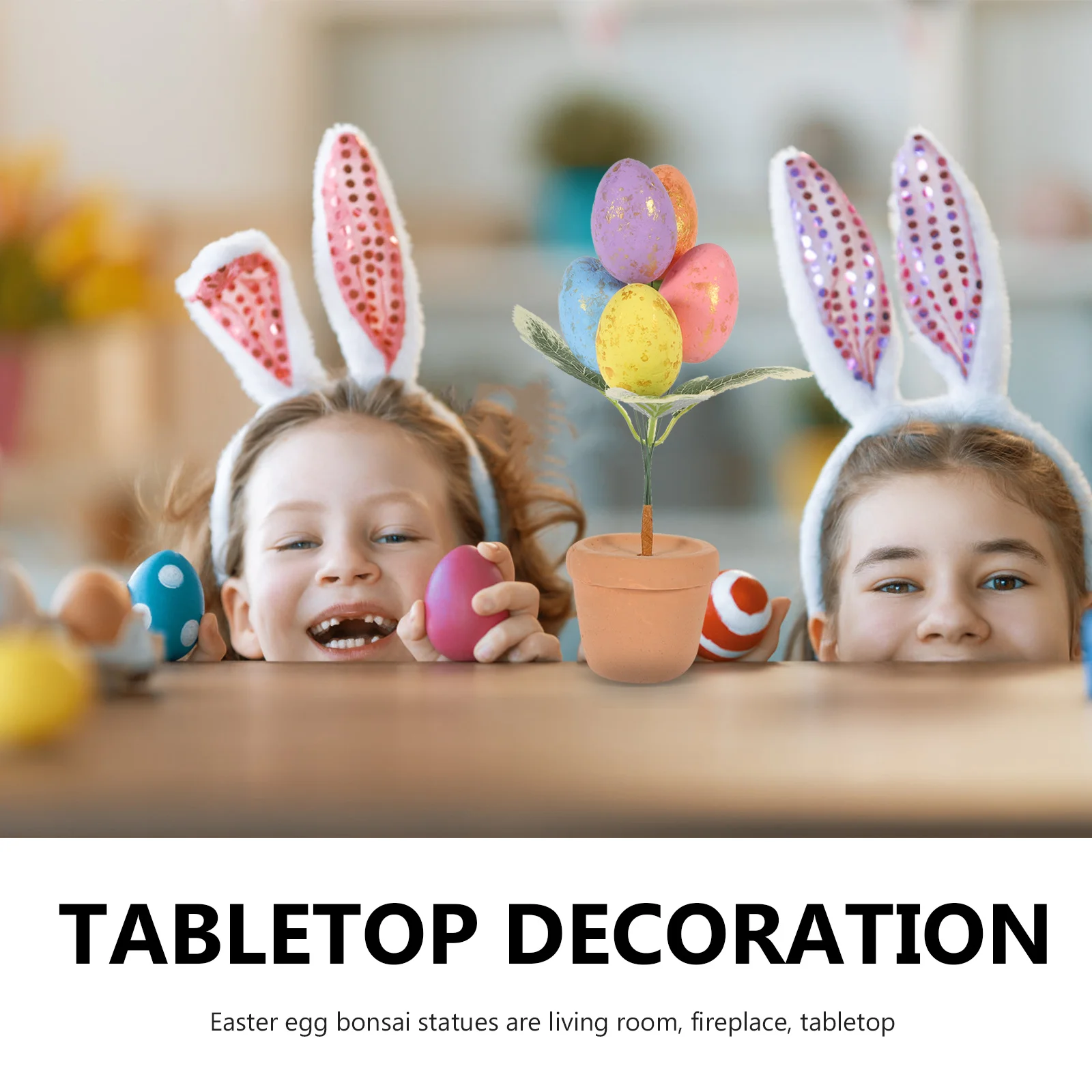 

Simulation Easter Bonsai Statue Desktop Decor For Party Centerpiece Easter Table Decoration Festival Home Decoration Craft