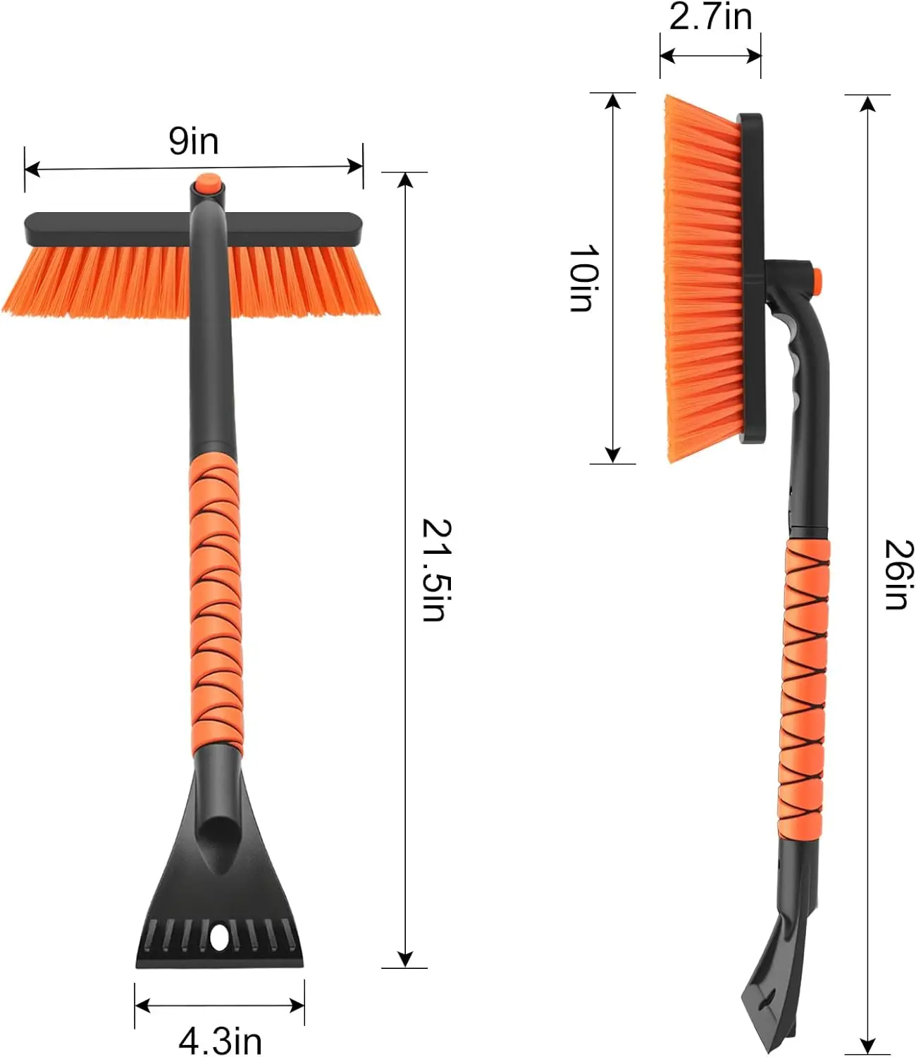 Snow Brush and Ice Scrapers for Car Windshield, Detachable Snow Remover for Cars EVA Foam Grip and Rotatable Brush Head Snow