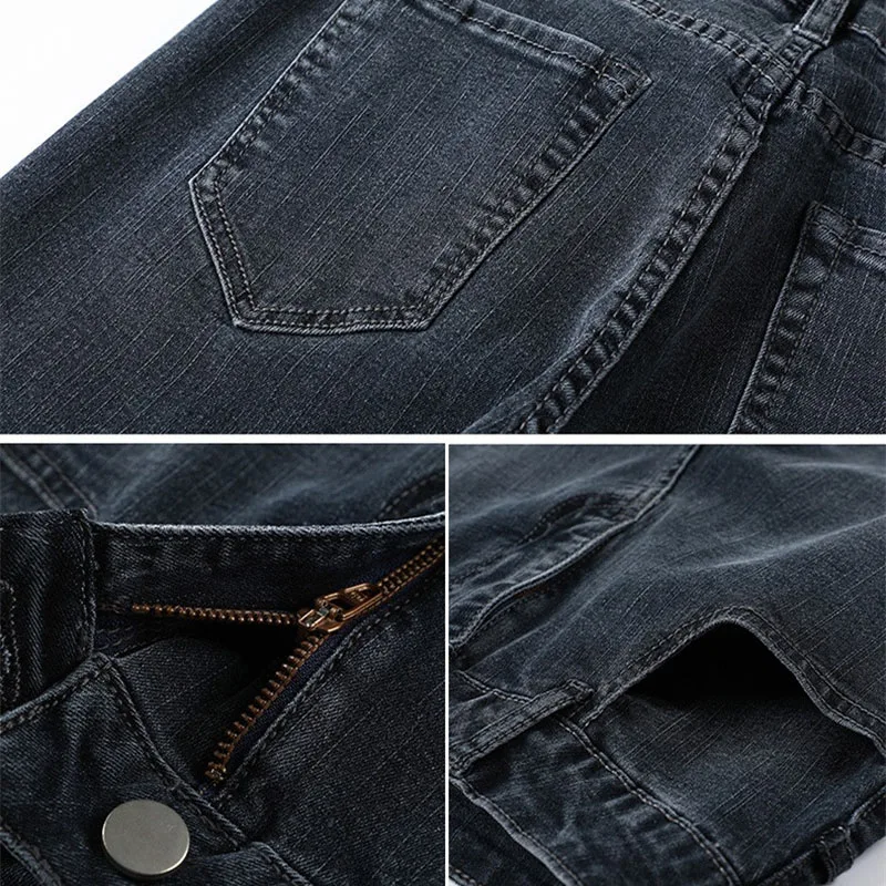 2023 Vintage Washed Denim Straight Pants Women Jeans High-waist Slim Ankle-Length Casual Pants Female Oversize Split Foot Jeans