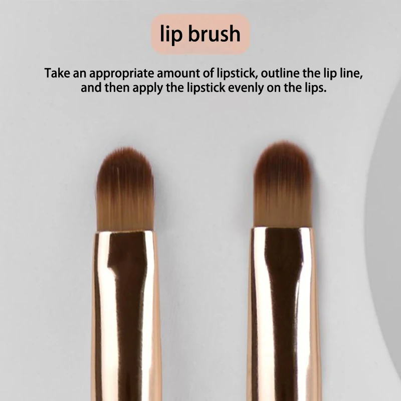 1PCS Double-Headed Lip Brush For Lipstick Metal Rod Lip Brush Makeup Brush For Lipstick Lip Gloss Include Lid For Beginner