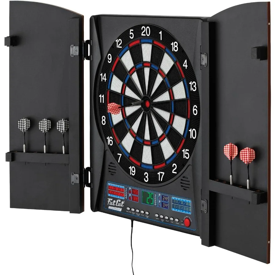 

Compact electronic dartboard with over 35 games and 167 builtin options ideal for home entertainment and casual gaming sessions