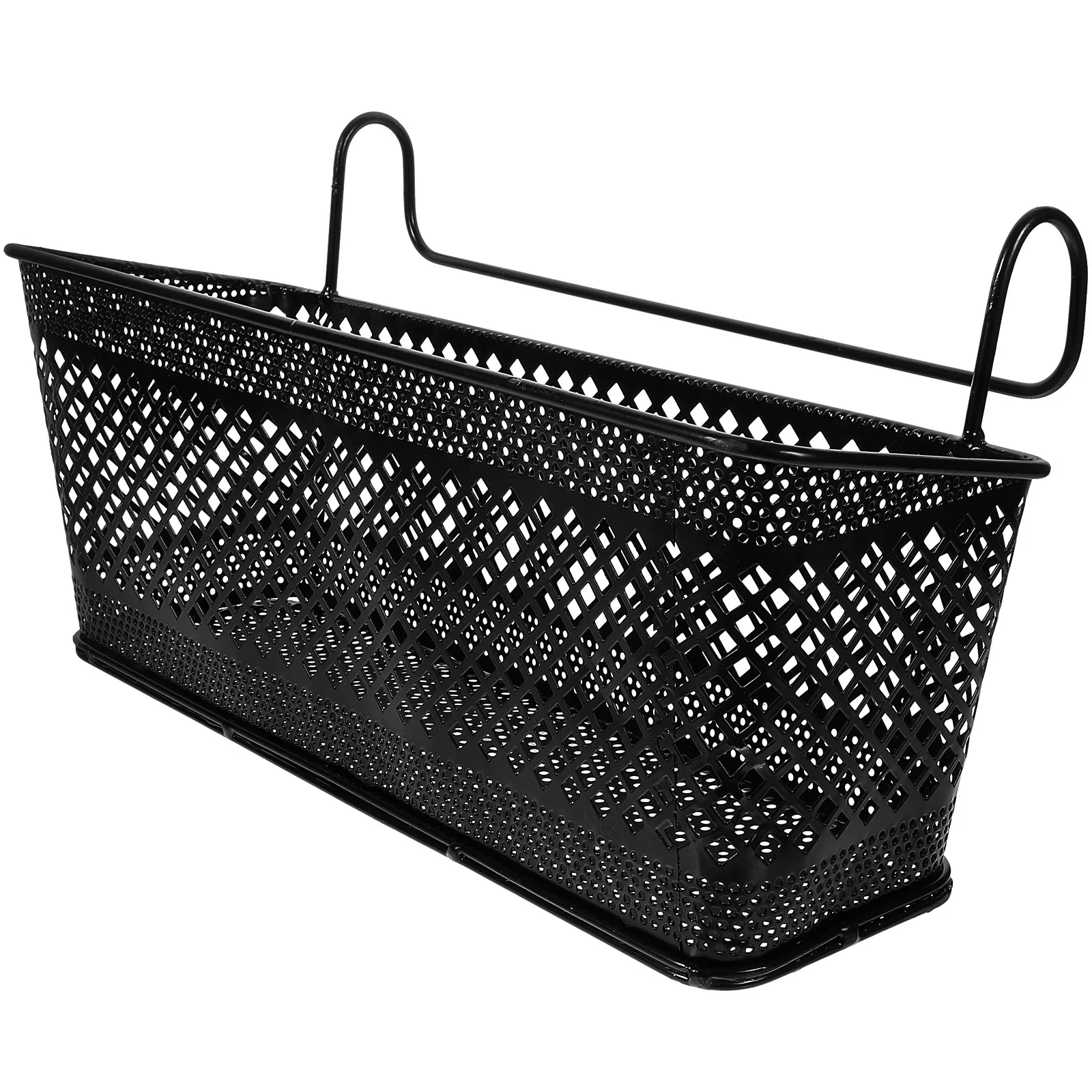 

1Pcs Iron Hanging Storage Basket Rectangular Hollow Grid Design Large Capacity Practical Organizer for Home Dorm Office