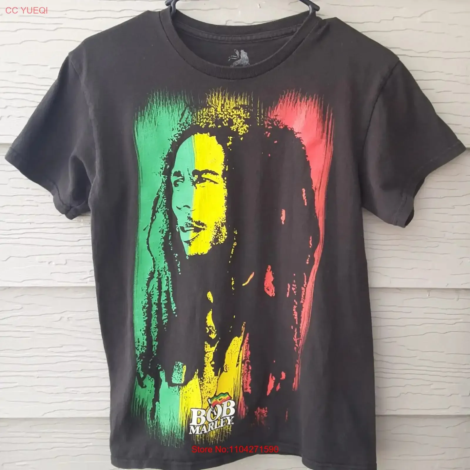 Bob Marley Zion Reggae Black T Shirt Small vintage Washed Unisex Comfortable homme fashion Stretched Breathable