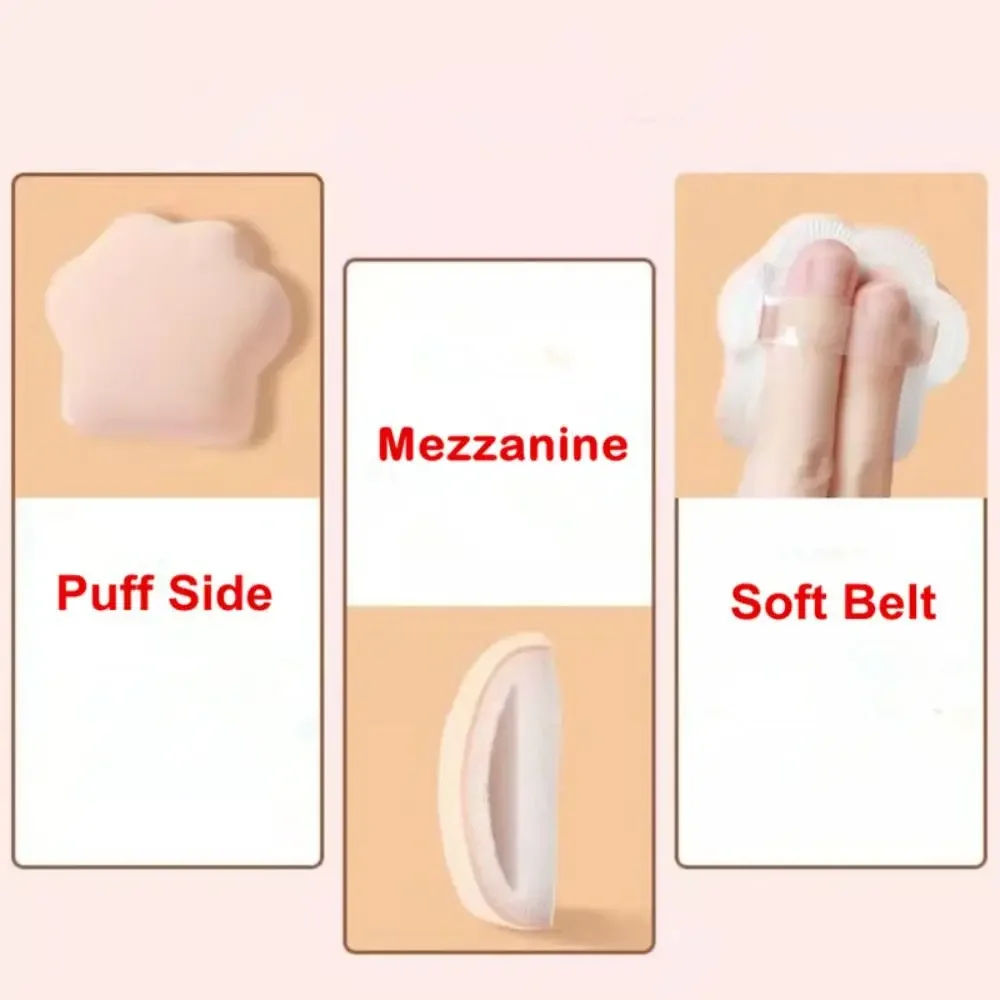 새로운 슈퍼 소프트 파우더 퍼프 휴대용 파운데이션 크림 메이크업 스펀지 뷰티 액세서리 고양이 발톱 모양 퍼프 화장품