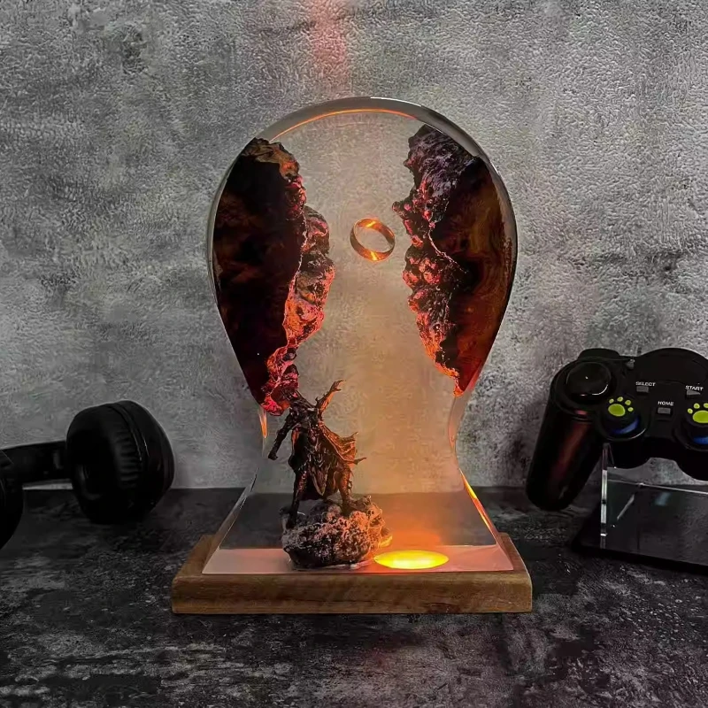 

Креативная подставка для наушников из смолы с подсветкой и основанием, настольная подставка для наушников с дистанционным управлением и цветной подсветкой, подставка для наушников с креплением на голову.