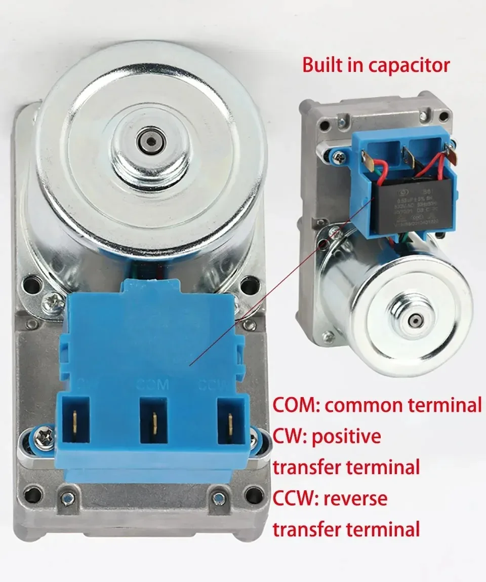 Imagem -04 - Motor Síncrono Biomassa Pelota Aquecimento Fogão Descarregador Grande Torque Micro Motor de Baixa Velocidade 220v 26w 63ktyz ac