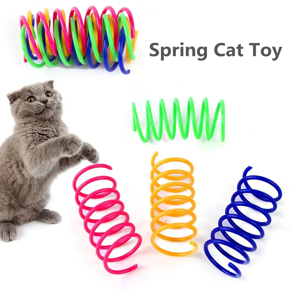 8/16pcs Kitten Cat Toys Wide Durable Heavy Gauge Cat Spring Toy Colorful Springs Cat Pet Toy Coil Spiral Springs Pet Life