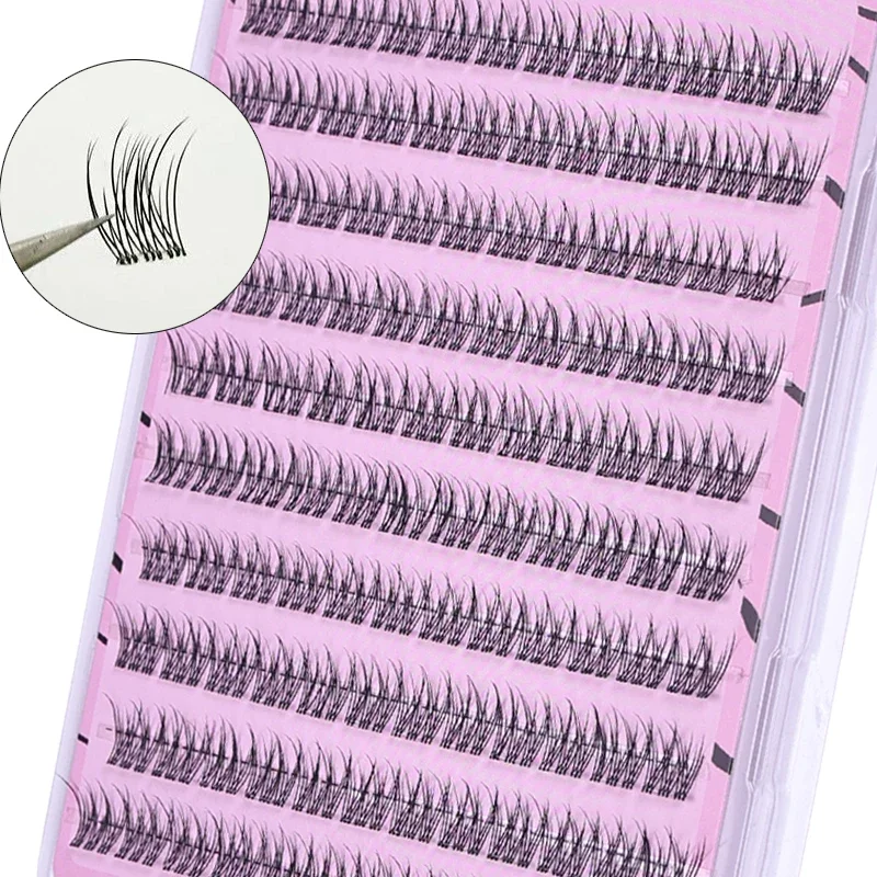 Pestañas Postizas Autoadhesivas Esponjosas con Diseño de Cola de Pez Sin Pegamento Anime Gruesas Curling de Girasol Kit DIY Extensión 2
