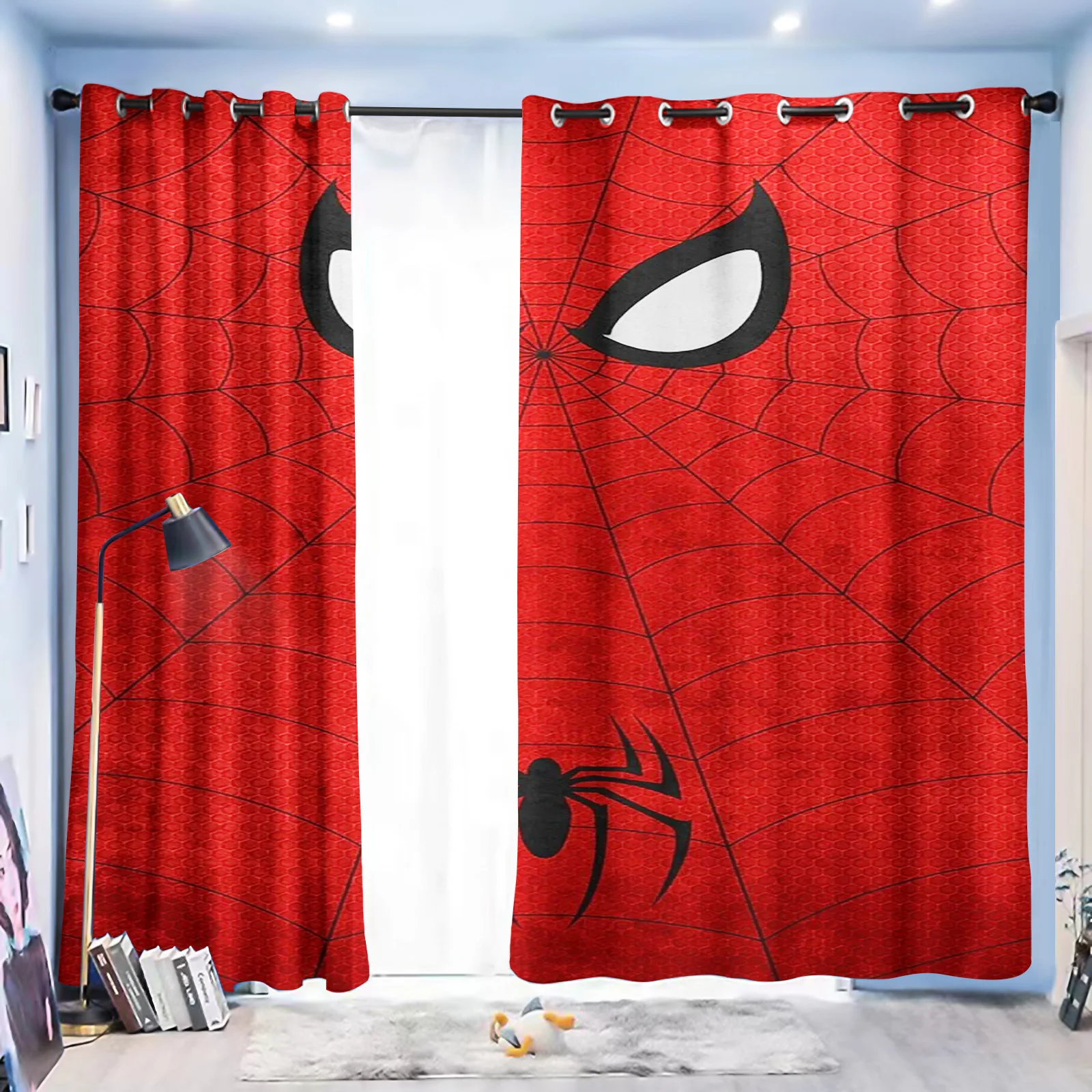 Spider-Man 100% Polyester Curtain Bedroom Curtains For Living Room Balcony Screen Dustproof Perforated Home Decor