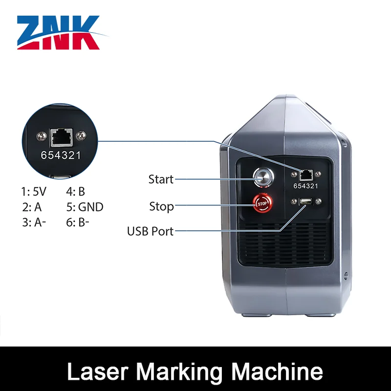 ZNK Portable 20W Mini Fiber Laser Marking Machine - Handheld Laser Engraver for Metal Parts & Industrial Equipment