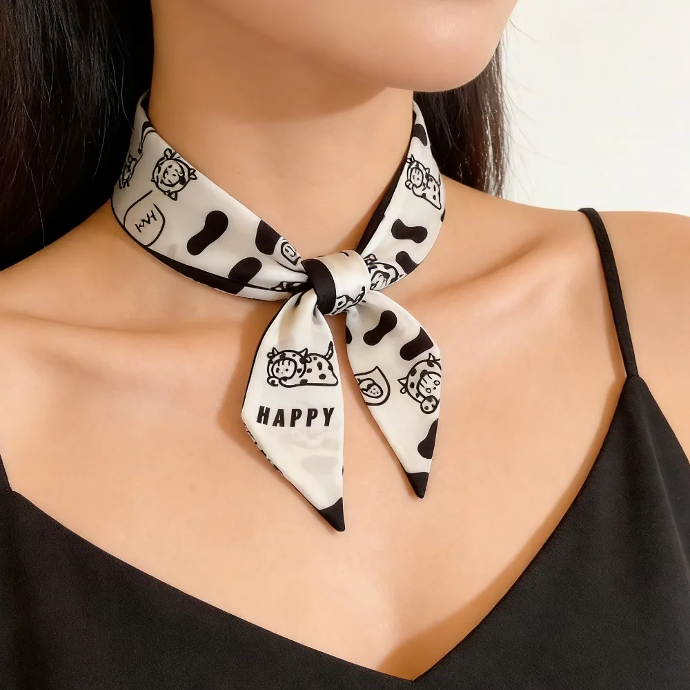 

Элитные шелковые платки для сумок, модные узкие шейные платки и повязки на голову для женщин