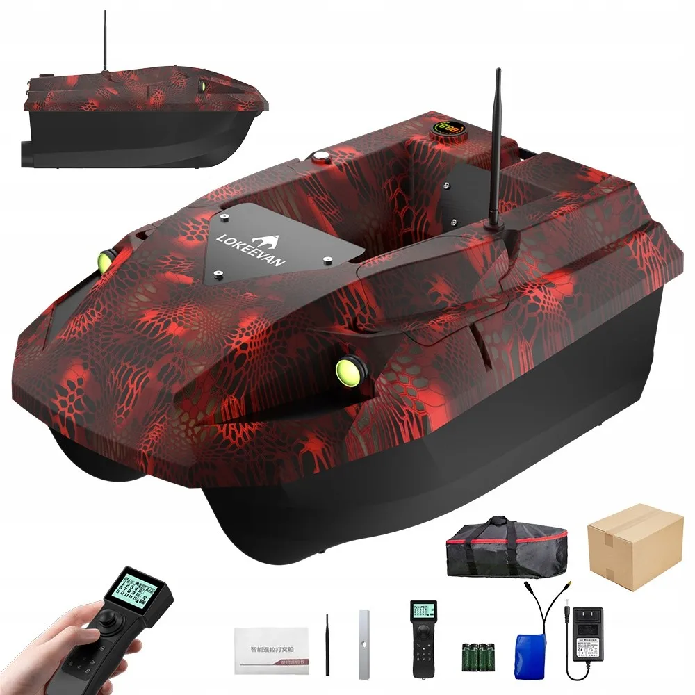 LOKEEVAN Barca da Pesca D50E GPS con Sonar, 15600 mAh*2, Sonda per Profondità e Temperatura dell'Acqua, Sistema di Posizionamento Dual GPS + Beidou