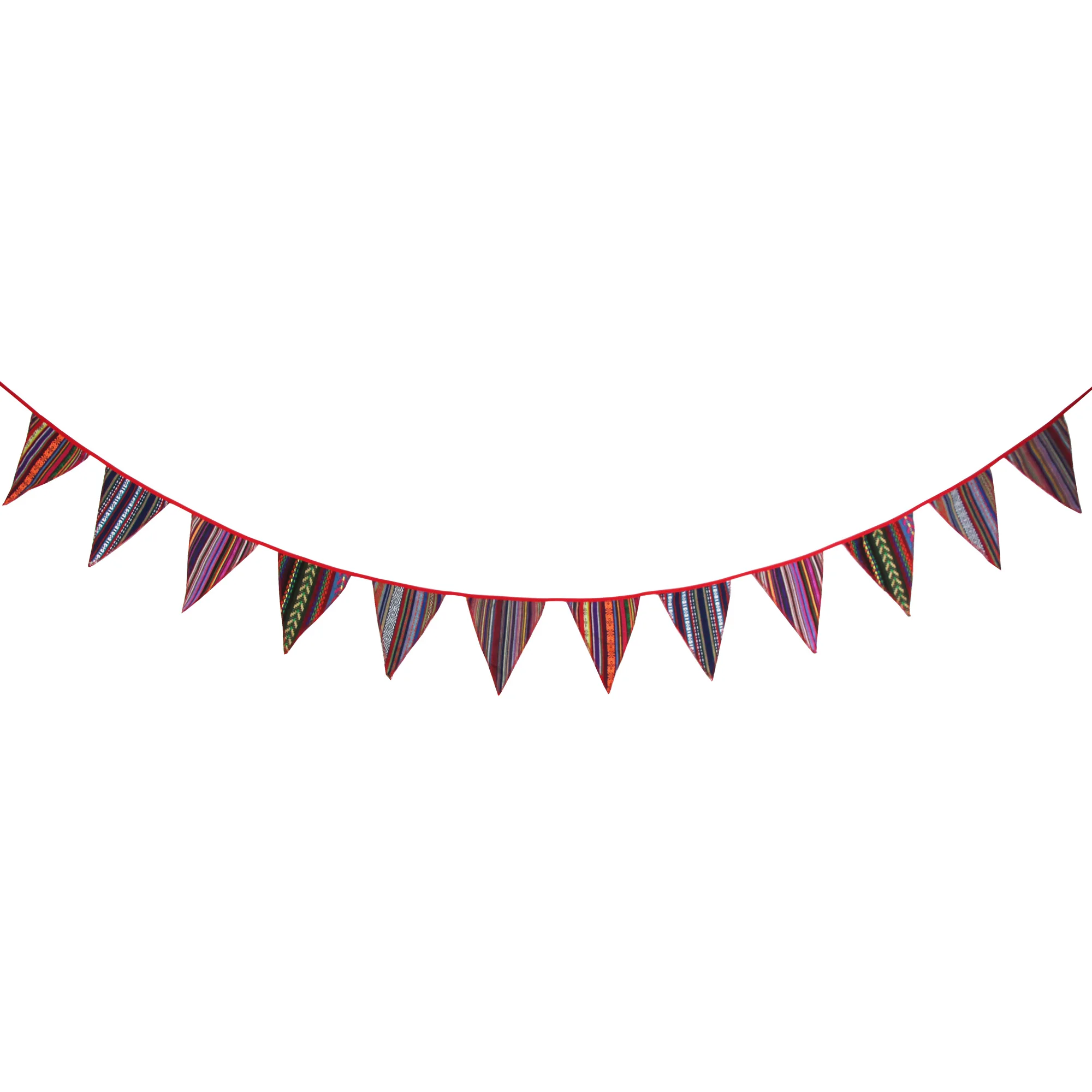 3.2M/10.5FT 12Flags Bohemia Camping Decoration Traditional Print Fabric Bunting Home Decoration Banner Photo Prop Garland