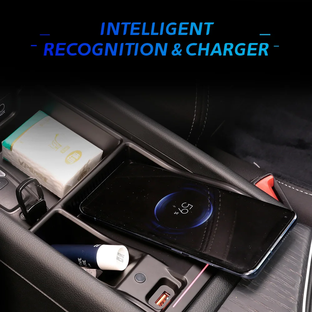 15W For Audi A4 B9 8W 2016~2022 2017 2018 2019 2020 2021 Car Wireless Charger Fast Charging Mobile Phone Charging Holder