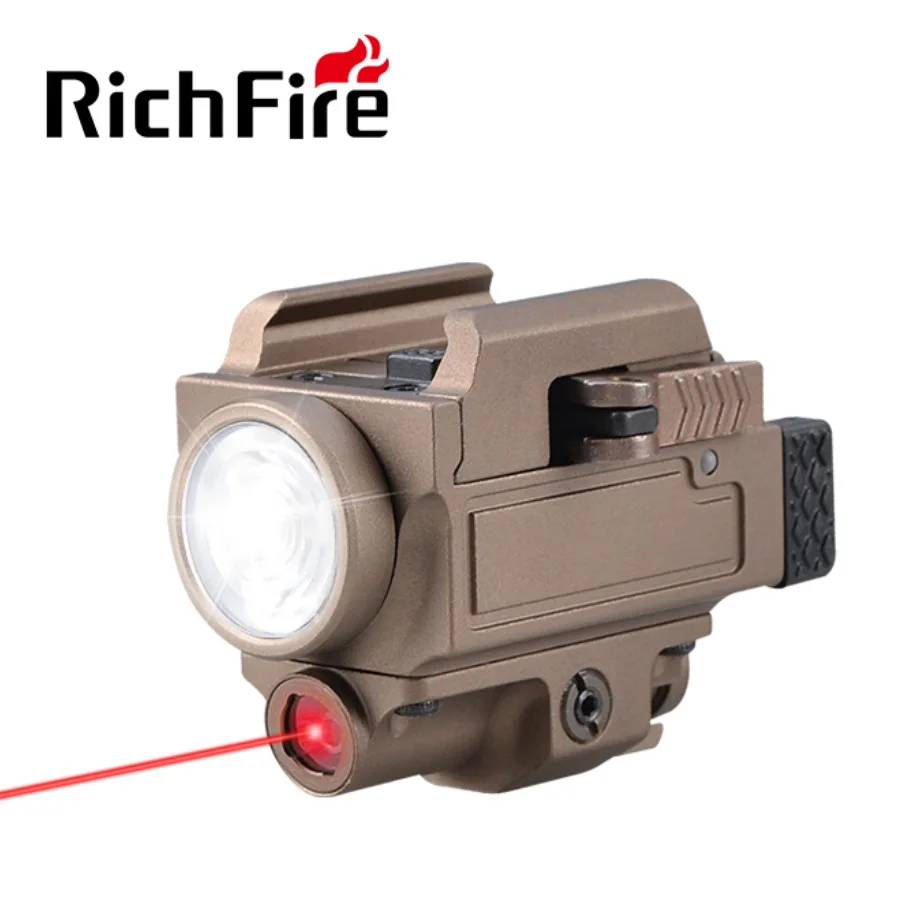 Richfire SFD-065S White Light and Laser Charging Tactical Flashlight 800 Lumens Rechargeable Weapon Lights for Glock Accessories