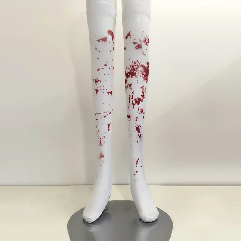

loween Costume Par Bloodstained Stoings Accory Zombie Sos with Blood Clots Cosplay Nurse Sexy Stoings