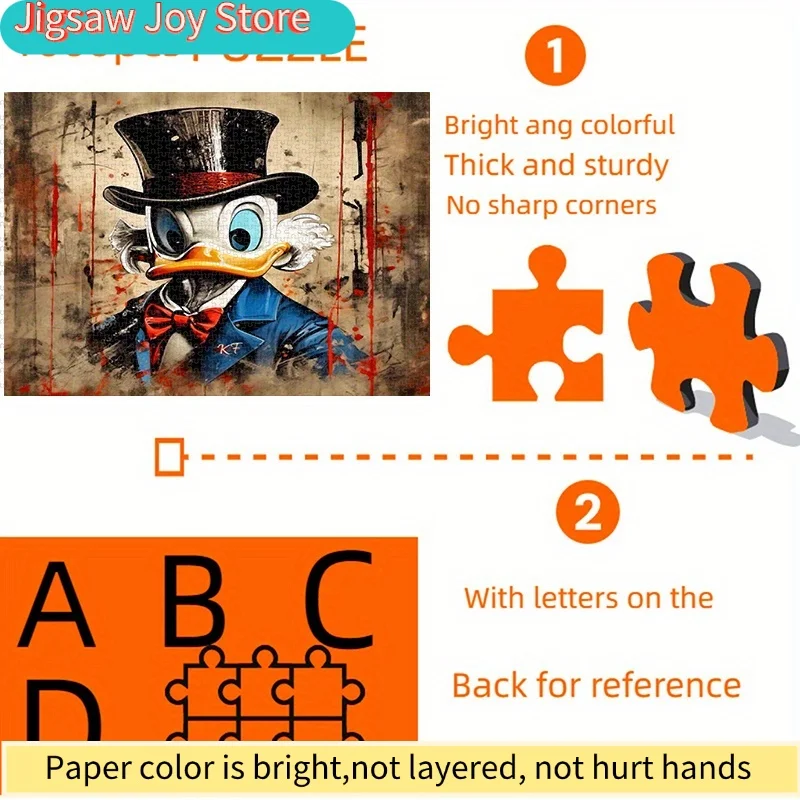 Puzzle 500 elementów Disney, papierowe puzzle DIY od Shiqiaoji Mac Duck Art, odpowiednie do relaksu w domu, spotkań z przyjaciółmi, użytku w biurze; perf