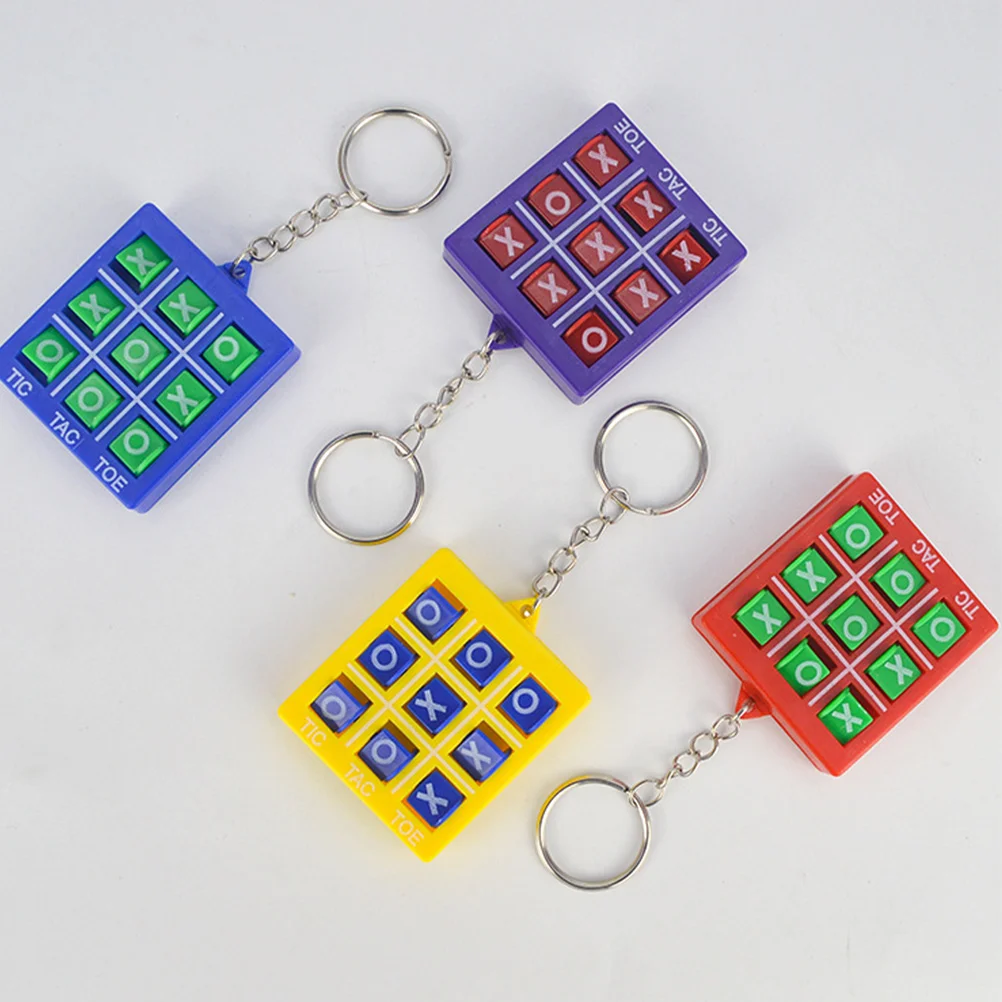 4 Pcs Tic Toe Kids Key Chains Childrens Children's Keychains Carry