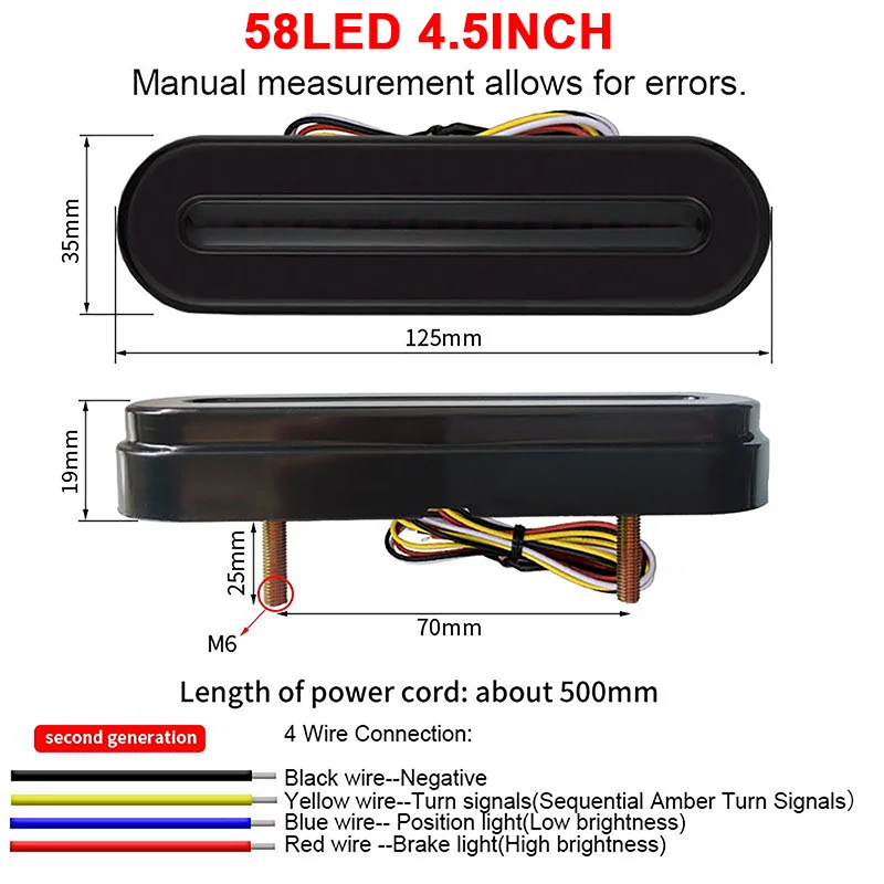 Enquêter Arrière Ambre pour Remorque Camion RL, Clignotant, Stop, enquêter de Freinage, 12V, 24V, 58 LED, 100 LED