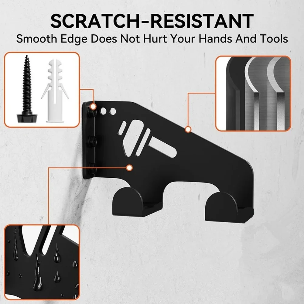 Tool Storage Rack Chainsaw Holder Garage Storage Iron Construction Scratch-resistant Edges Anti-slip Protective Pads