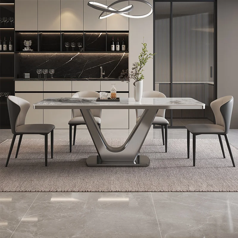 تصميم الديكور طاولات الطعام الفاخرة مطعم المطبخ الحديث طاولات الطعام مركز الرخام الأبيض Mesas De Comedor الأثاث