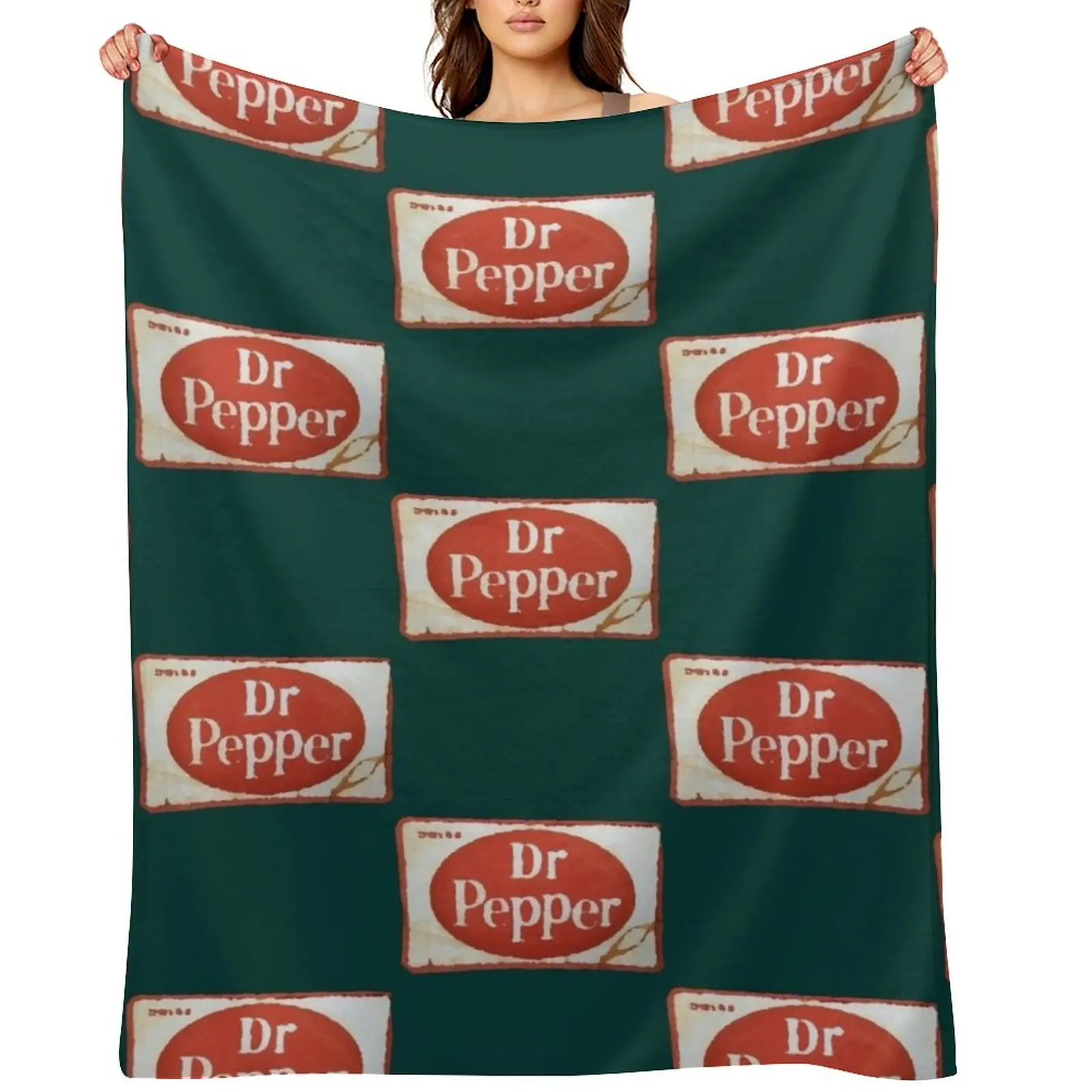 

Vintage Rusty Dr. Pepper Soda Sign Throw Blanket Kid'S Single Extra Large Throw Soft Beds Blankets