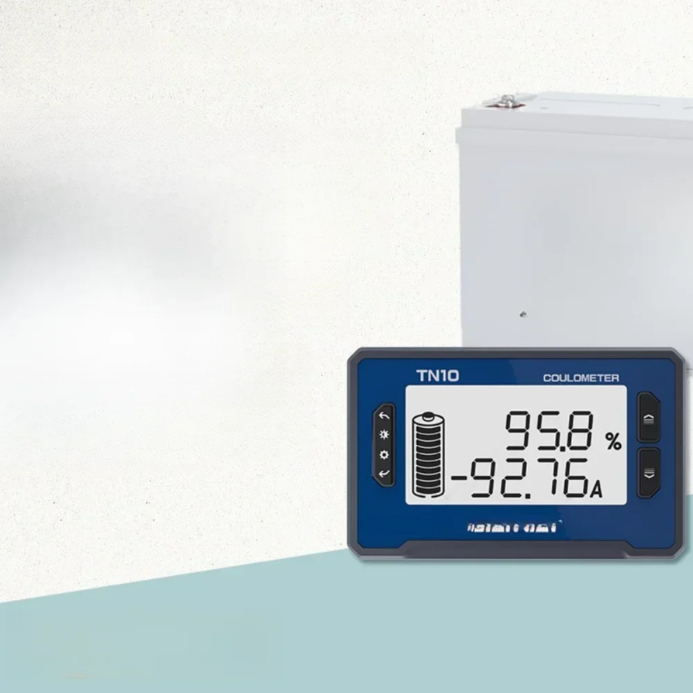 Misuratore carburante batteria TN10 e contatore Coulomb Display multiparametrico temperatura corrente tensione per batteria al litio 8‐80 V