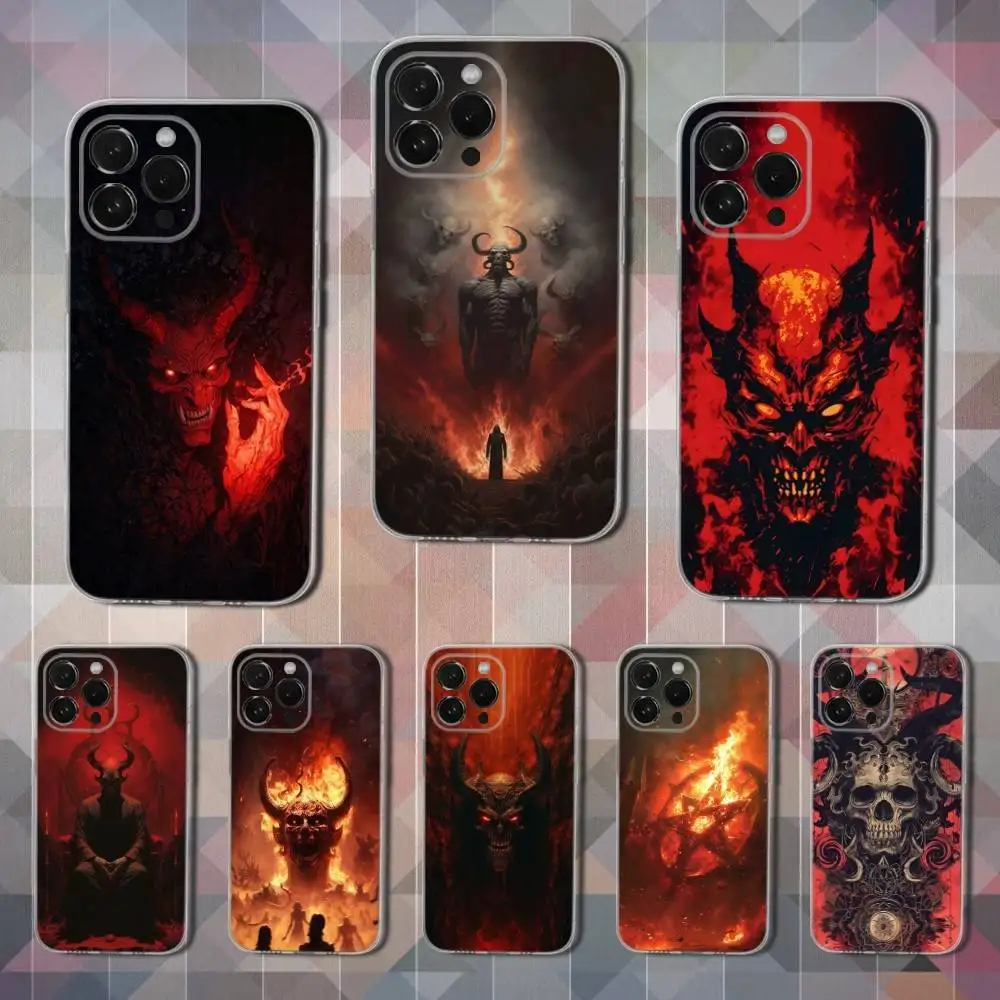 

Devil Art Satan Dark Phone Case For iPhone 16,15,14,13,12,11,17 Pro,Max,Plus,X,XS,XR,SE,Mini Transparent Soft Cover