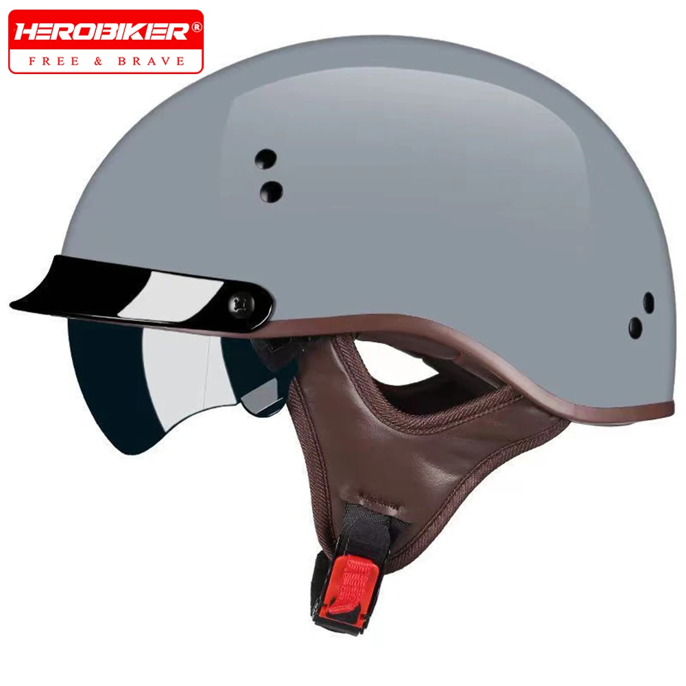 

DOT Certification Motorcycle Helmet Vintage Scooter Half Helmet For Men Women Motorbike Riding Protection Helmet Safety Moto Cap