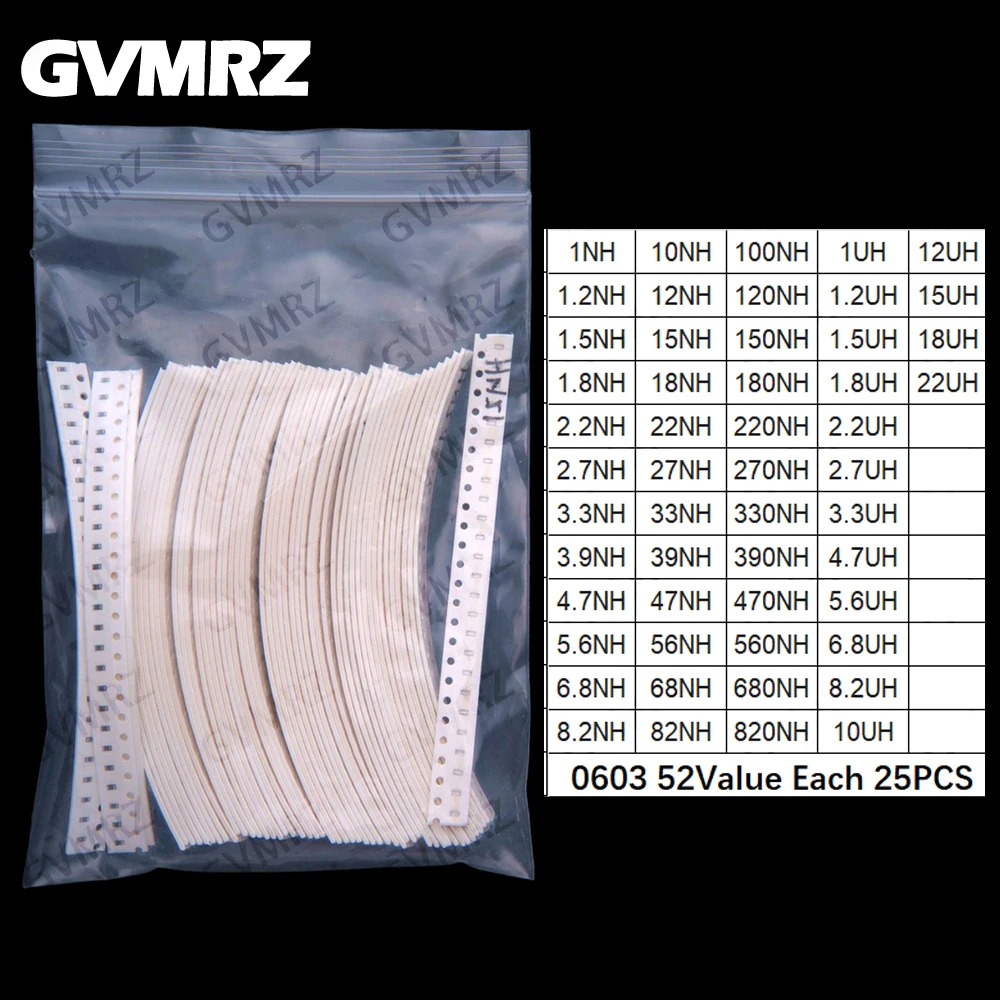 38Value 52Value 42Value SMD Multilayer inductor package 1nh270nh 22uf 47uf 8.2nh Each 50PCS Each 25PCS