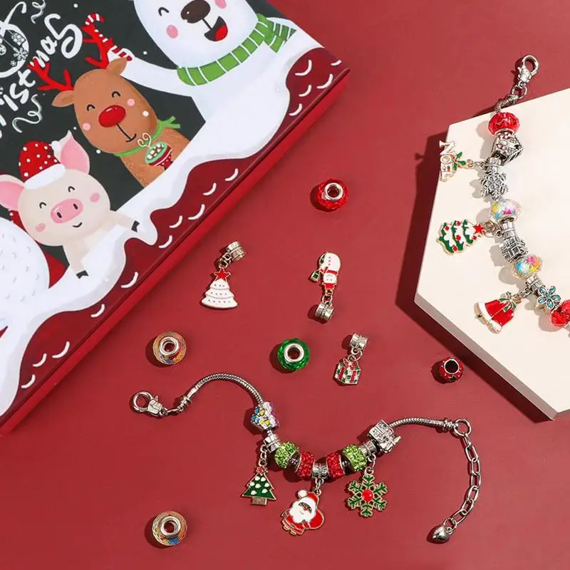 Jewelry Advent Calendar Charm Necklace Bracelet Advent Calendar 2024 Christmas Advent Calendar Unique Jewelry Charm Set