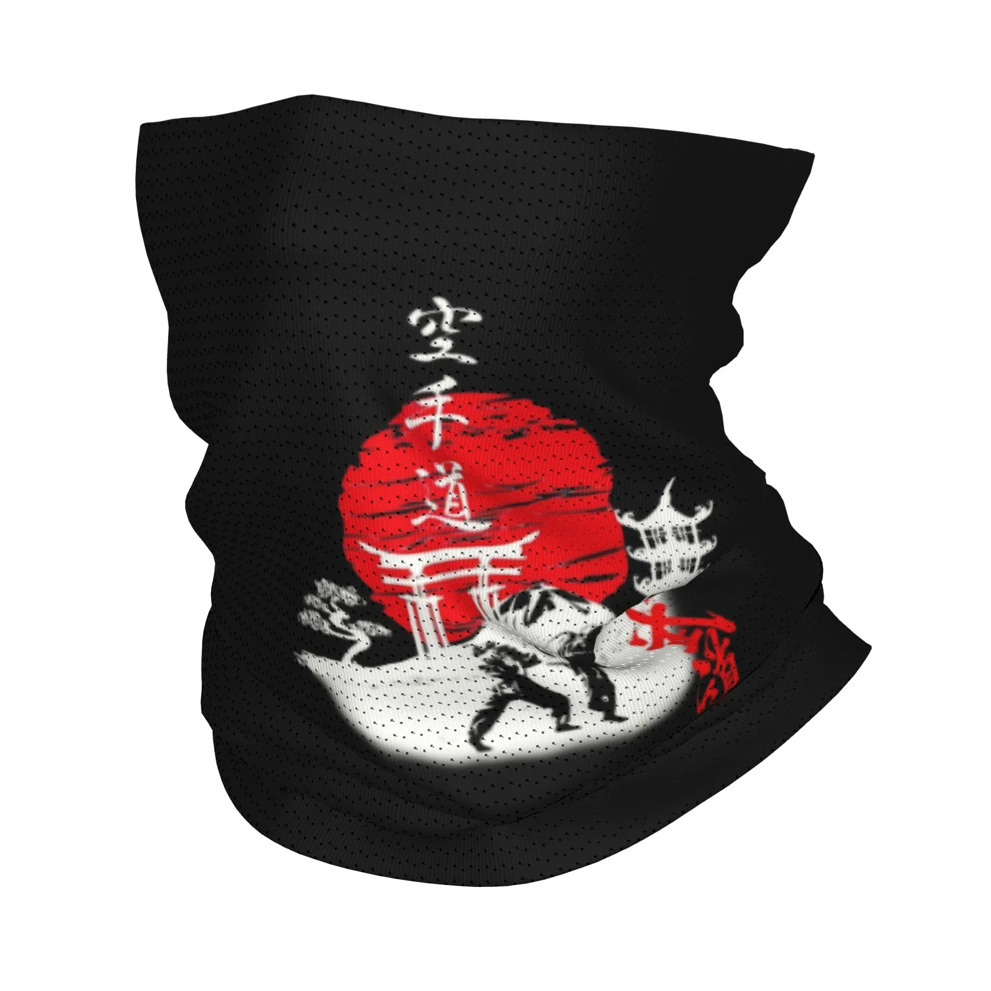 Custom Budo Soul Karate Spirit Neck Gaiter Women Men UV Protection Winter Martial Arts Bandana Scarf for Hiking
