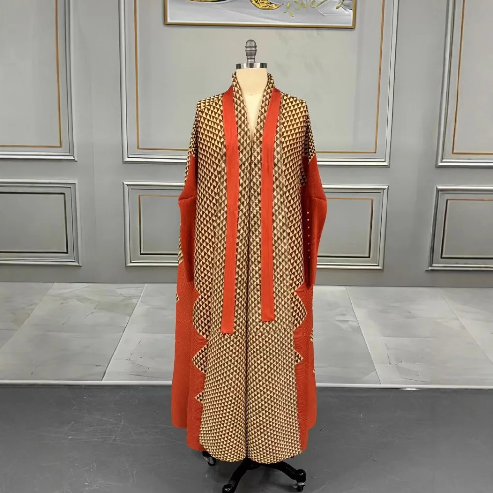 Miyake Pleated Plus Size Women's Premium Sense Cardigan Robe Jacket Women's Clothing High Stretch Loose Fold Elegant Clothing