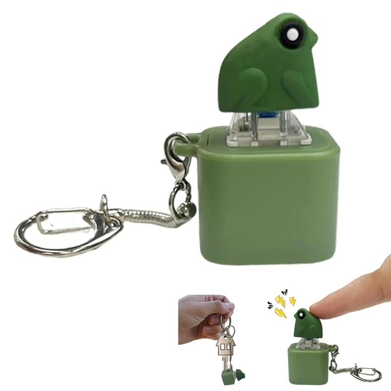 Croaking sapo fidget pingente chaveiro com luzes coloridas recarregável alívio do estresse ansiedade sensorial engraçado botão de som charme