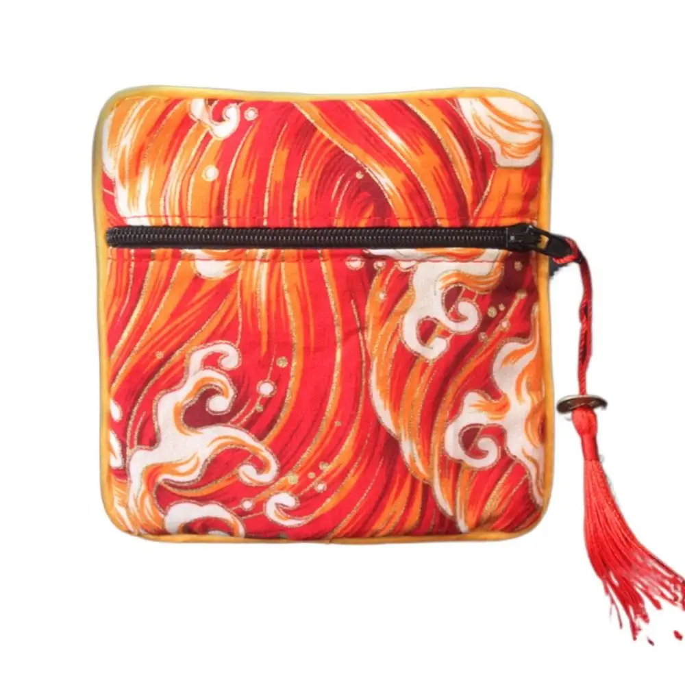 

Cloth Chinese Style Coin Pouch Tassel Copper Cash Pendant Cloth Wallet Necklaces Case Jewelry Organizer Jewelry Storage Bag