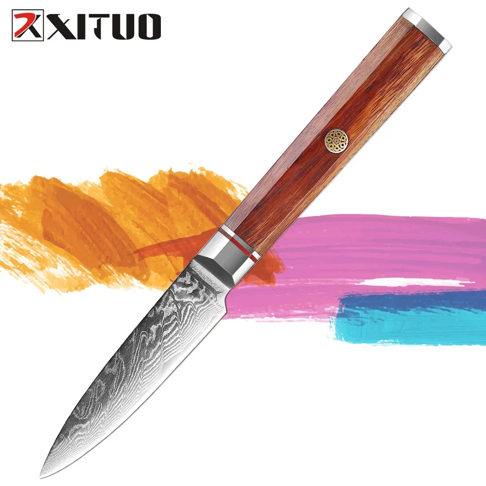 

XITUO Damascus VG10 Steel Fruit Knife Ultra-sharp Japanese Damascus Paring Knives & Peeling Knives Kitchen Tomato Knife