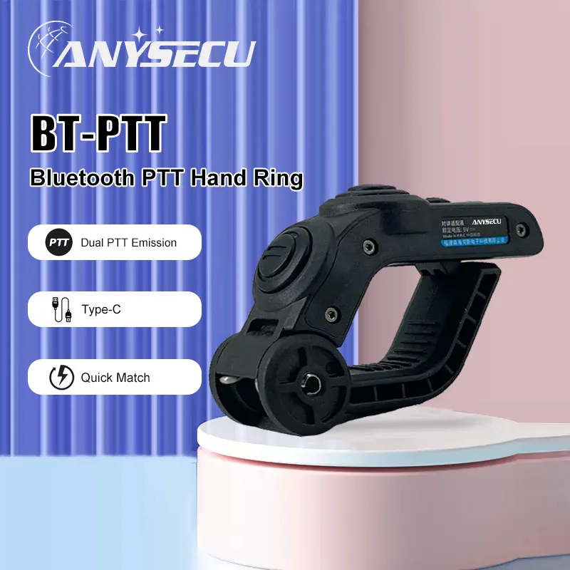 Anysecu NEW BT-PTT adapter BT-X1/X2  Wireless-compatible PTT Headset PTT For Y15 ZELLO Walkie Talkie GT12 Bluetooth PTT