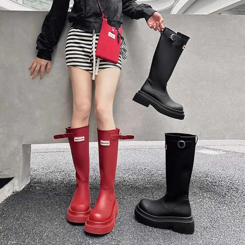 bottes-de-pluie-rouges-pour-femmes-legeres-antiderapantes-impermeables-confortables-a-semelle-souple-esthetiques-tendance-pour-l'exterieur