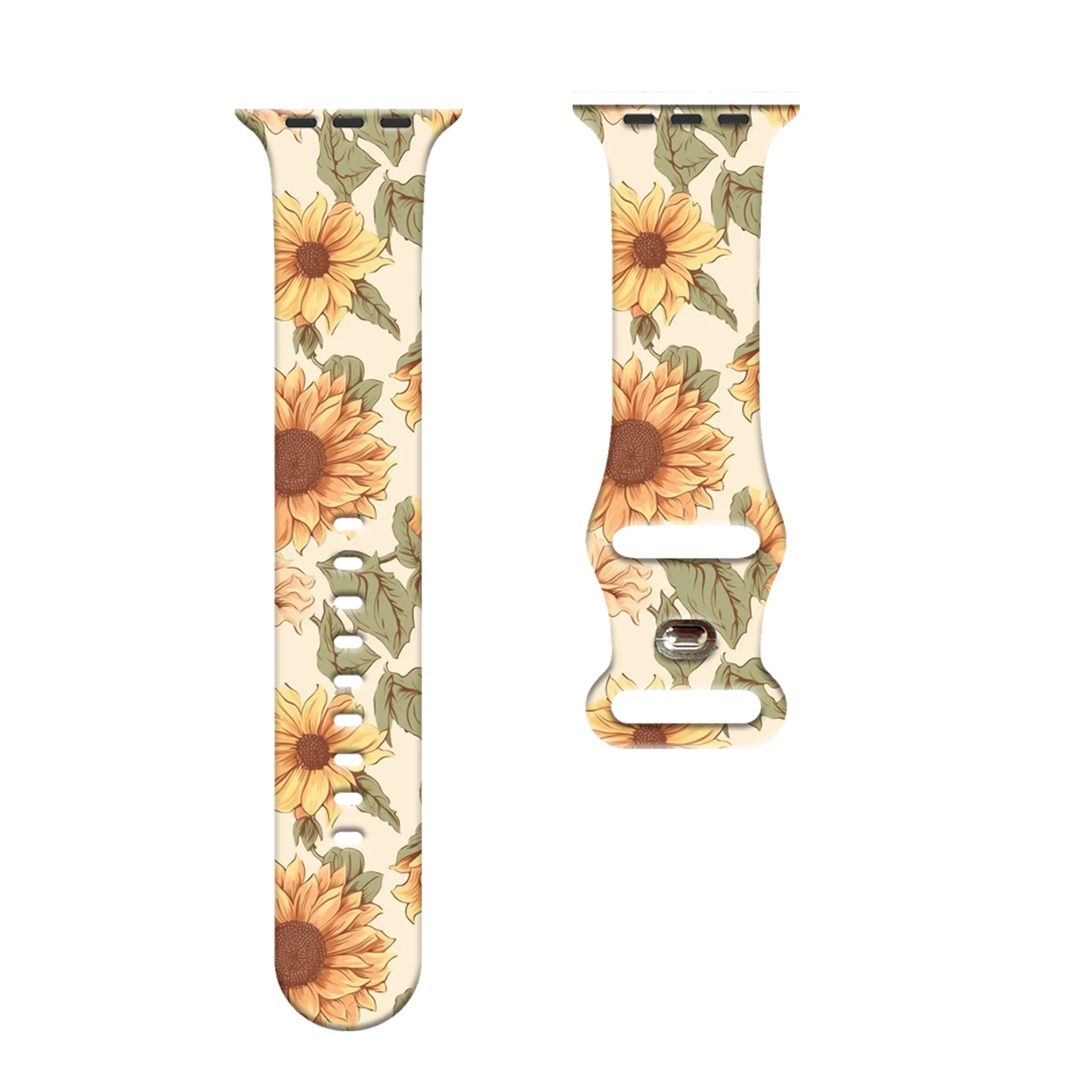 

Colorful flowers Strap for Apple Watch 10 9 8 7 Silicone Band Replaceable Bracelet for iWatch 38mm 40mm 41mm 42mm Watchband