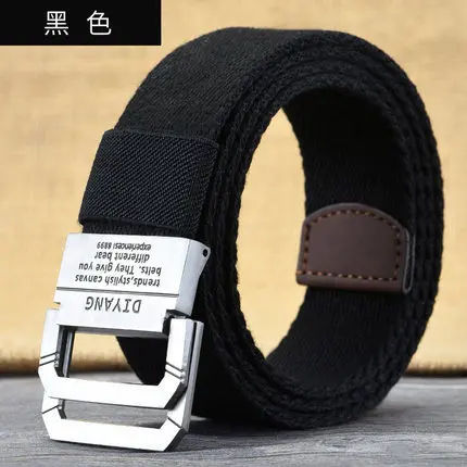 Nieuwe Canvas Riem Man Riem Meisje Tiener Dubbele Ring Gesp Jeans Met Militaire Student Doek Riem Designer Riemen Pas Taktyczny