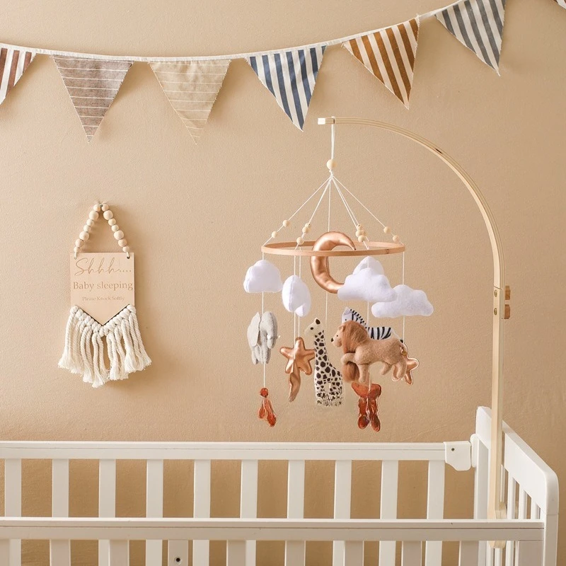 เปลมือถือ Bed Bell เด็กทารก Rattles Soft Felt การ์ตูนสัตว์ Bed Bell ทารกแรกเกิดเพลงกล่องแขวนของเล่นเปลวงเล็บเด็กของขวัญ