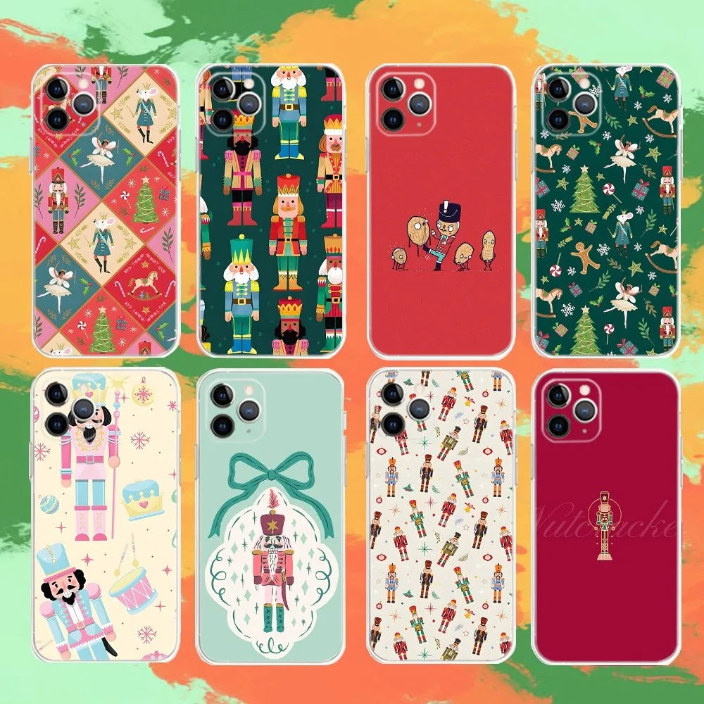 

Nutcracker Christmas Phone Case For iPhone 16e,16,15,14,13,12,11,Mini,Pro,XS,Max,6,7,8,Plus,X,XR,SE,2020 Transparent Funda Shell