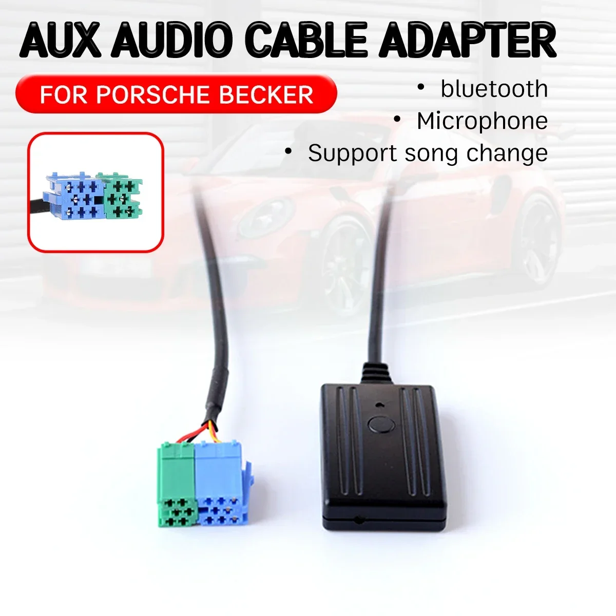 For Porsche Becker Mexico Traffic Pro DTM bluetooth Aux Receiver Cable Adapter Hands-free Hifi aux interface aux module wireless